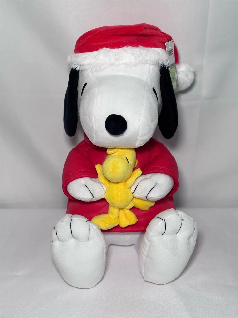 Peanuts Snoopy and Woodstock Holiday Plush with Santa Hat NEW
